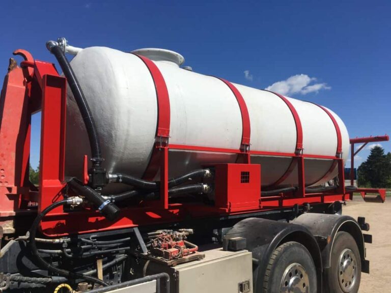 Hook lift frame tank trailers
